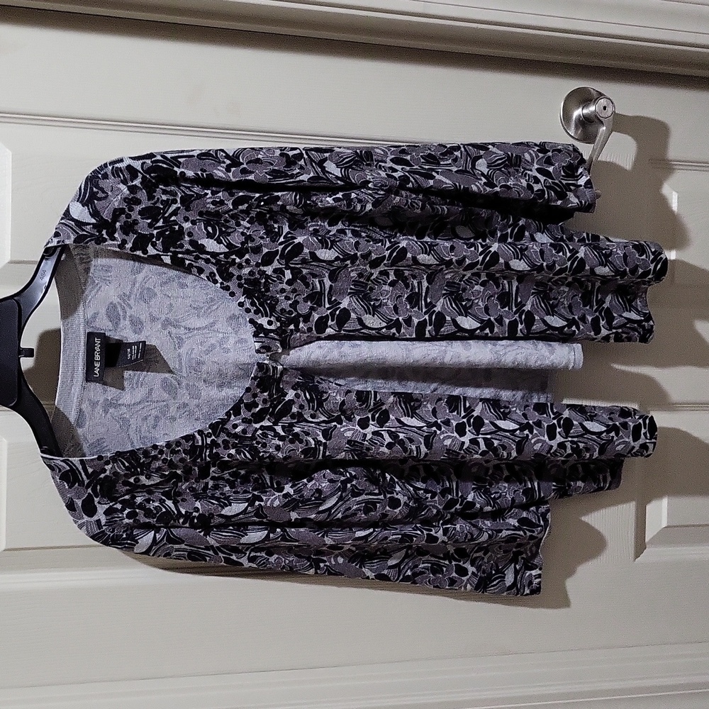 Lane Bryant women's cardigan, 14/16, Black and grey